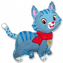 Фольгированный шар "Любимый голубой котенок"  
